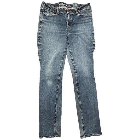Eddie Bauer Jeans Womens Blue 10 Curvy Straight Specially Dyed - Picture 1 of 10